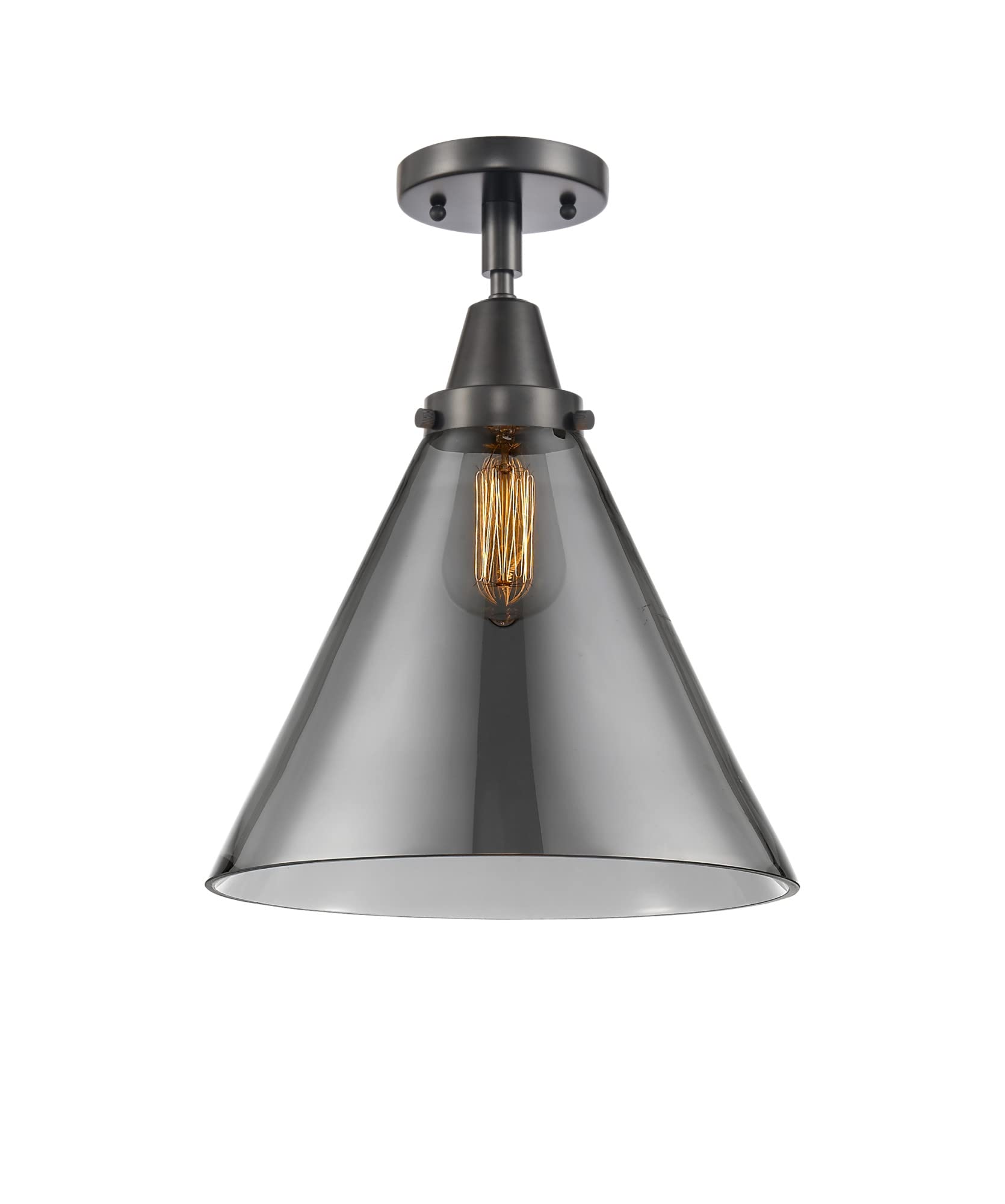 Innovations 447-1C-BK-G43-L One Light Flush Mount from Franklin Restoration Collection