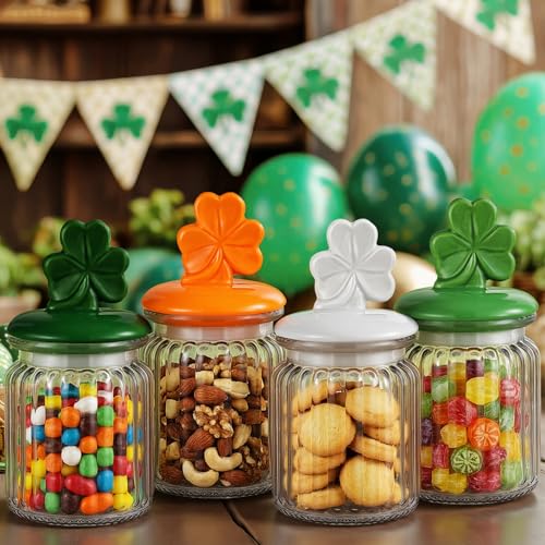 Yungyan 4 Pcs St. Patrick's Day Candy Jar with...