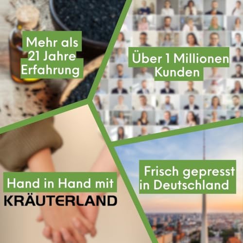 NUTRILIFE by Kräuterland Schwarzkümmelöl 2X1L (2Liter), ungefiltert, 100% Nigella Sativa, naturrein ohne Zusatzstoffe, Omega 3-6-9, kaltgepresst, vegan, mühlenfrisch aus unsrer hessischen Ölmühle