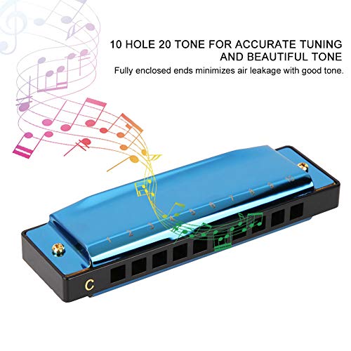 Harmonica pour débutants, 10 trous 20 tons Harmonica Mouth Organ Blues Instruments Jouets(Bleu) - Les Beatles, Paul McCartney, John Lennon, RIngo Starr, George Harrison Harmonica pour débutants, 10 trous 20 tons Harmonica Mouth Organ Blues Instruments Jouets(Bleu) – Image 6