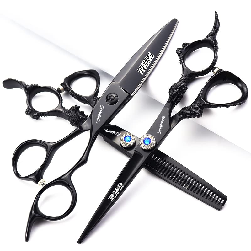 Profi Friseur Schere Barber Scheren Haar Schneiden 6/7 Zoll Hohe Qualität Effilierschere & Schneide Set (6-Zoll 3-teiliges Set)