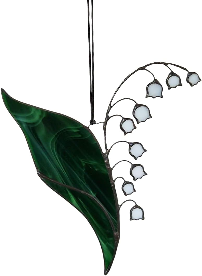 Stained Glass Lily of the Valley Suncatcher - Wildflowers Window Panel