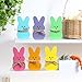 Easter Decorations- 6PCS Wooden Peeps Bunny Sign-Easter Bunny Decor for Spring Home Shelf Mantel Fireplace Table Windowsill Party Decor