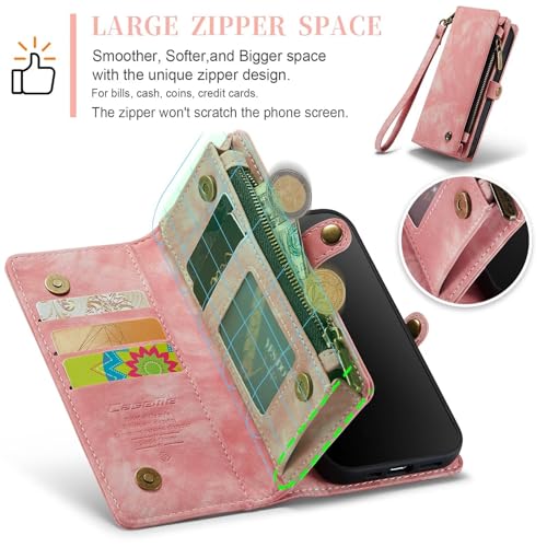 Coque iPhone 16 Plus Rose Housse Cuir Idéale pour Sorties et Bureau