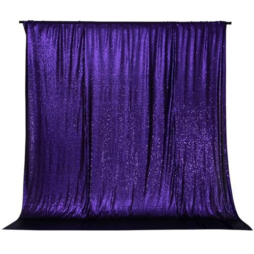 Image of PartyDelight Purple Sequin Backdrop 6x6ft 4 Inch Rod Pocket | 3mm stitched purple sequins on mesh backing with 4 inch rod pocket for full body photos ceremony arches party walls and stage