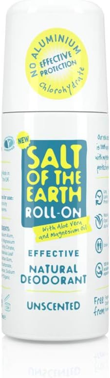 Salt Of T/Earth Natural Unscented Roll-On Deodorant, 75 ml, Pack of 6