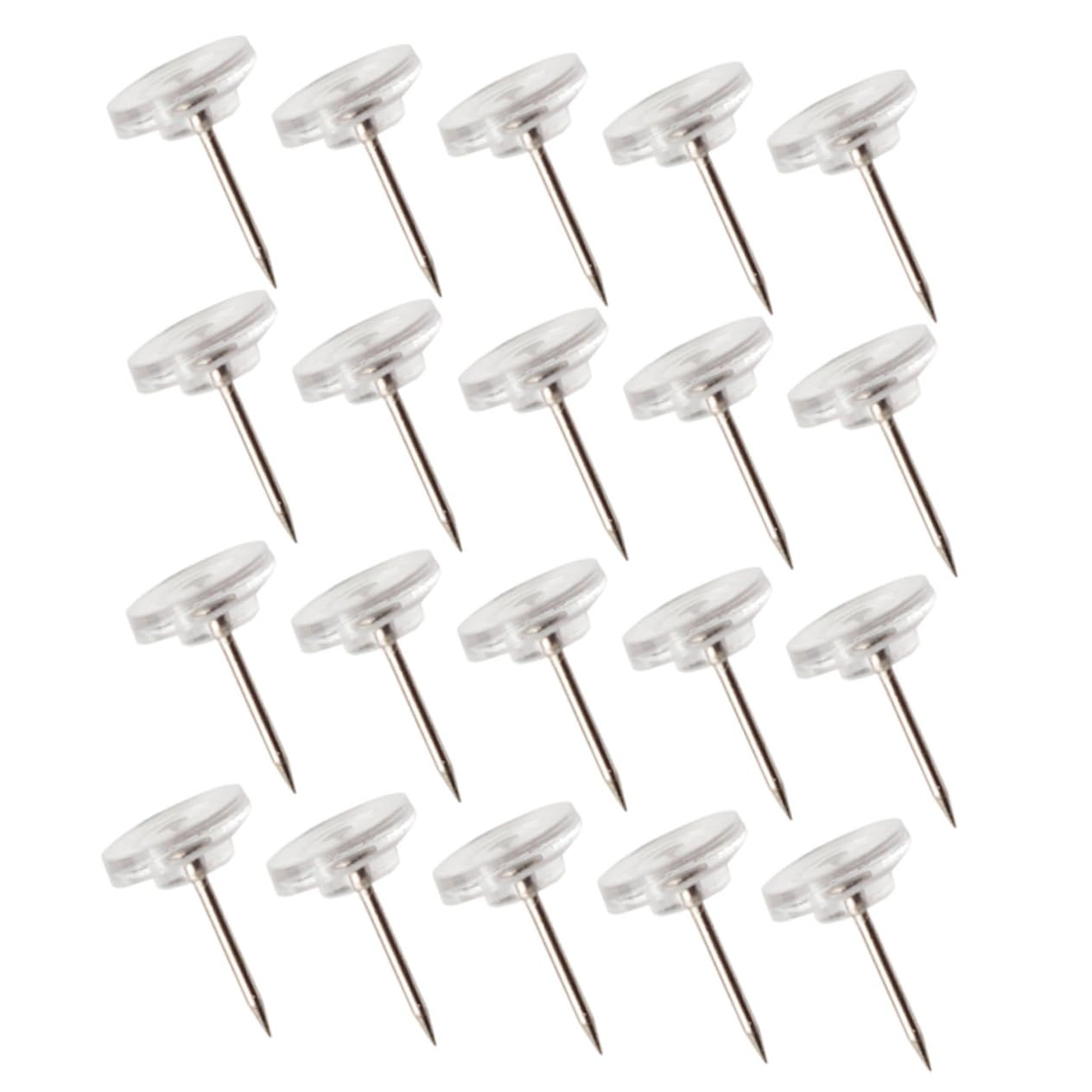 Gadpiparty 5 Ensembles Ongles en Forme D'id À Tête Plate des Murs Panneau De Liège pour Planches Panneau Perforé Punaises Pousser Punaises Claires Marquer Plastique 200 Pièces * 5