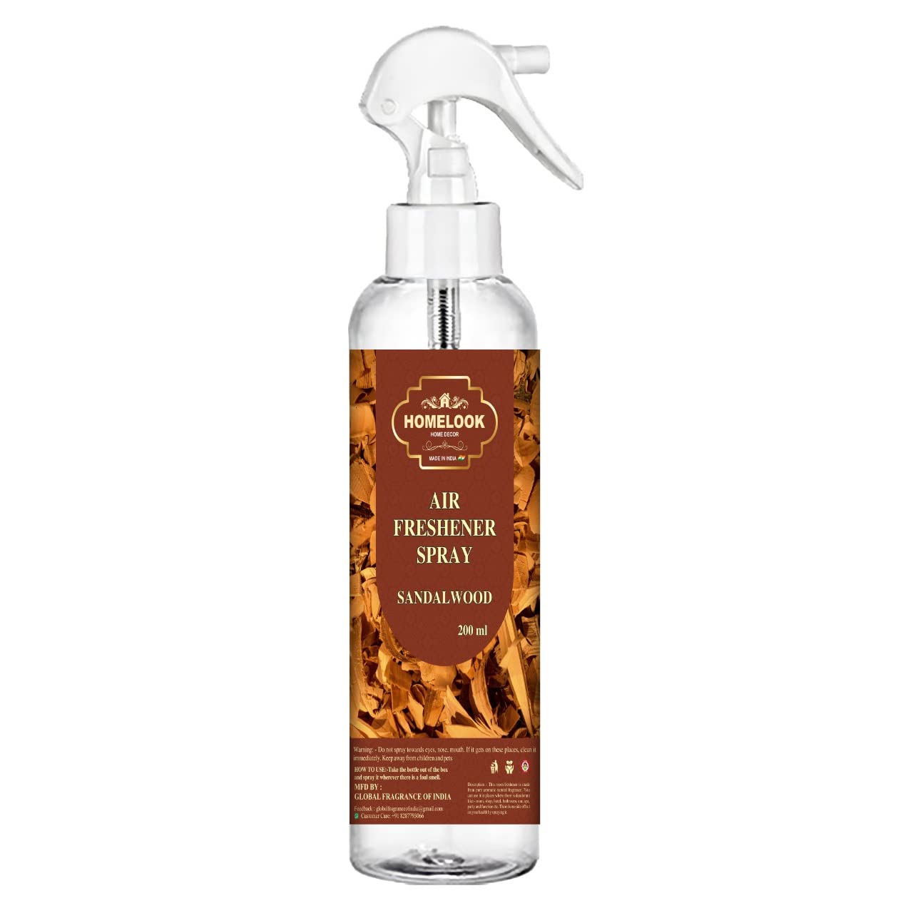 HOMELOOK Sandalwood Room Freshener 200ml Romantic Fragrance And Long Lasting 200ml Spray Bottle