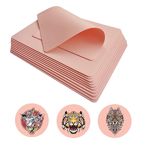 PIXESTT 10 Piezas Piel Sintetica Tatuaje, de Doble Cara para el Kit de Tatuajes, Profesional es Adecuada para Práctica-14,5 cm * 19 cm * 1,5mm