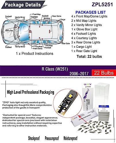 Kit Luces LED Interior para Mercedes Benz R Clase W251 2006-2018 miniatura 2