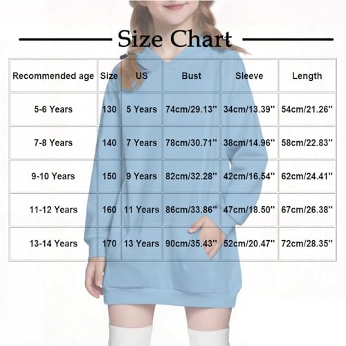 Girls Hoodies Oversized Long Pullover Hooded Sweatshirt Casual Long Sleeve Pullover Tops with Pockets3