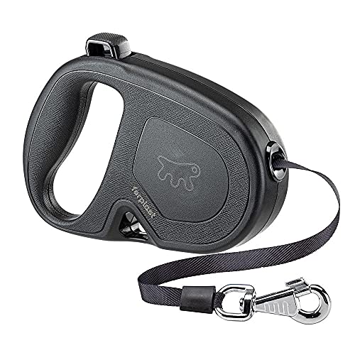Ferplast Correa retráctil para Perros Grandes Flippy One Tape L, Correa Extensible 5 m, máx 50 kg, Negro