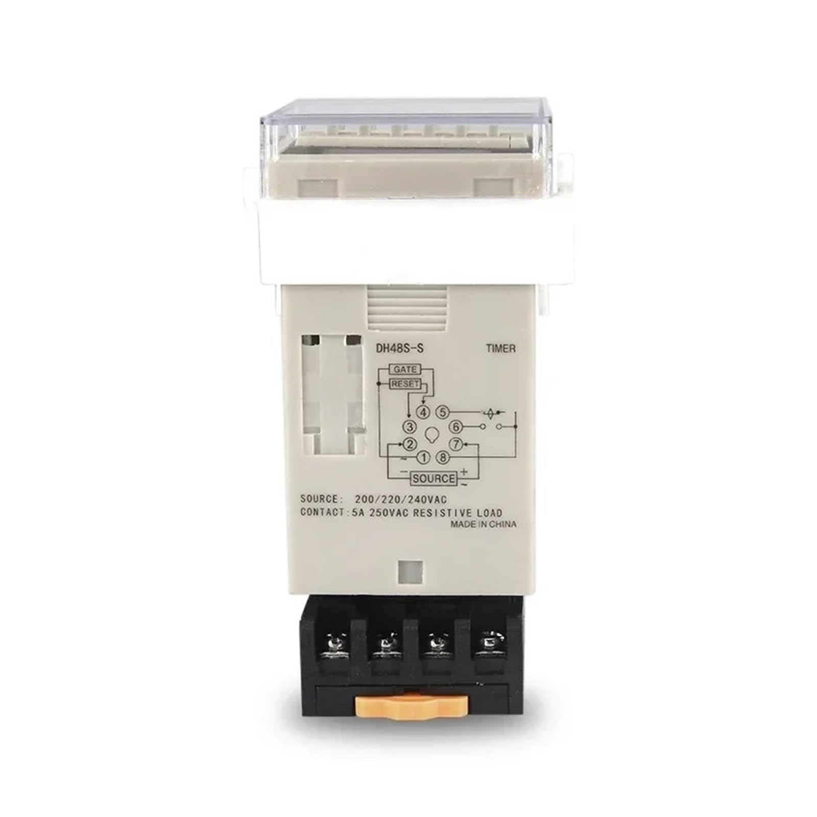 Przekaźnik czasowy cyfrowy programowalny przełącznik czasowy DH48S-S 0,1 S-99 H podstawa AC/DC 12 V 24 V 36 V 110 V 220 V 380 V timer cyklu powtarzania (AC220V)