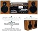 Boytone Bluetooth Classic Style CD Player Turntable with AM/FM Radio, 2 Separate Stereo Speakers, Record from Vinyl, Cassette to MP3, SD Slot, USB, AUX, BT-28SPW