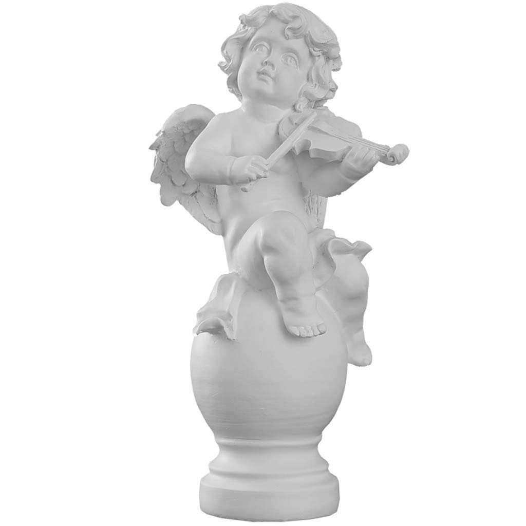 GerRit Scultura statua di angelo da giardino, artigianato in resina modello giardino giardino prato villa decorazione ornamenti H32.2CM