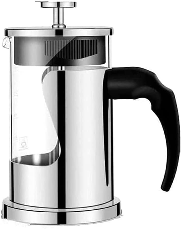 Press Coffee Maker, Coffee Press, Caffettiere，Coffee Maker， Coffee/Tea Maker Single, Small Espresso Press with Stainless Steel Filter High Borosilicate Carafe Bamboo Handle Coffee Maker,Easy Clean