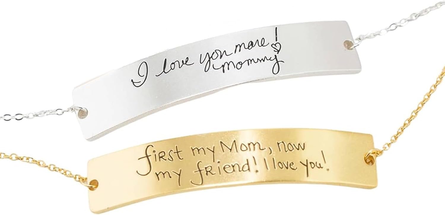 CAITLYNMINIMALIST Personalized Engraved Handwriting Bracelet Custom Jewelry Gift for Her 18K Gold Plated Silver
