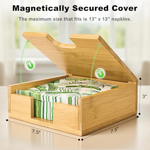 Distributeur serviette papier en bambou pour table de cuisine et bar - 4