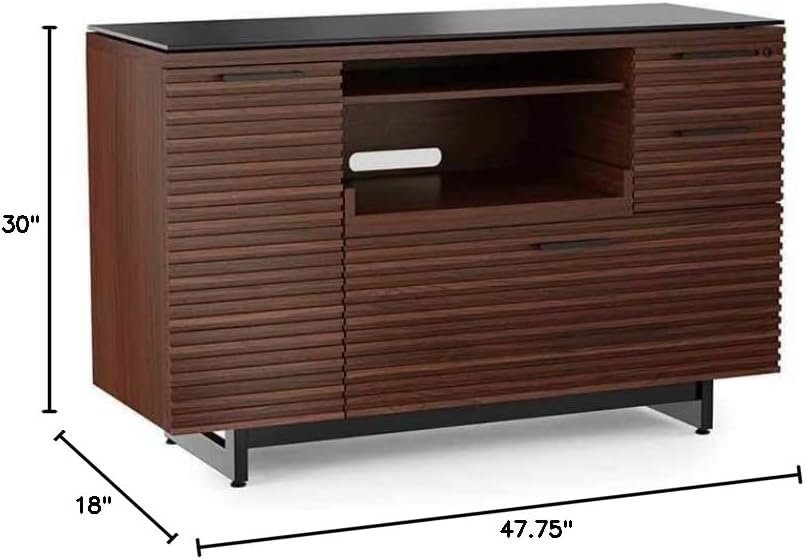 BDI Corridor Office 6520 Multifunction Cabinet, Chocolate Stained Walnut