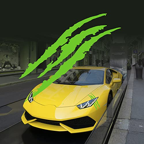 Jeseny 2 Pcs Bloody Claw Marks Decal, Car Styling Scratch Stripe Bloody Claw Marks Stickers Fit For All Automobile Car (Green) #TOP5