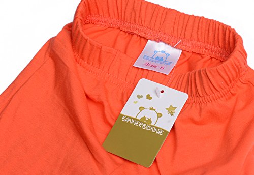 Girls' Cotton Stretch Tight Leggings 11 Colors All Seasons Orange 122