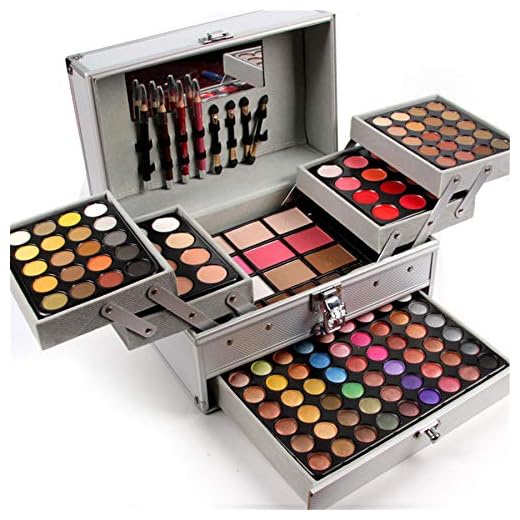 PhantomSky 132 Colores Cosmético Maquillaje Profesional Paleta de Sombra de Ojos con Ceja Polvos Prensados, Polvo y Rubor