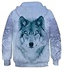 Belovecol 3D Hoodie Boys Girls Long Sleeve Jumpers Animal Pocket Print Pullover Hoody Casual Sweatshirt, Alone Wolf, S #3