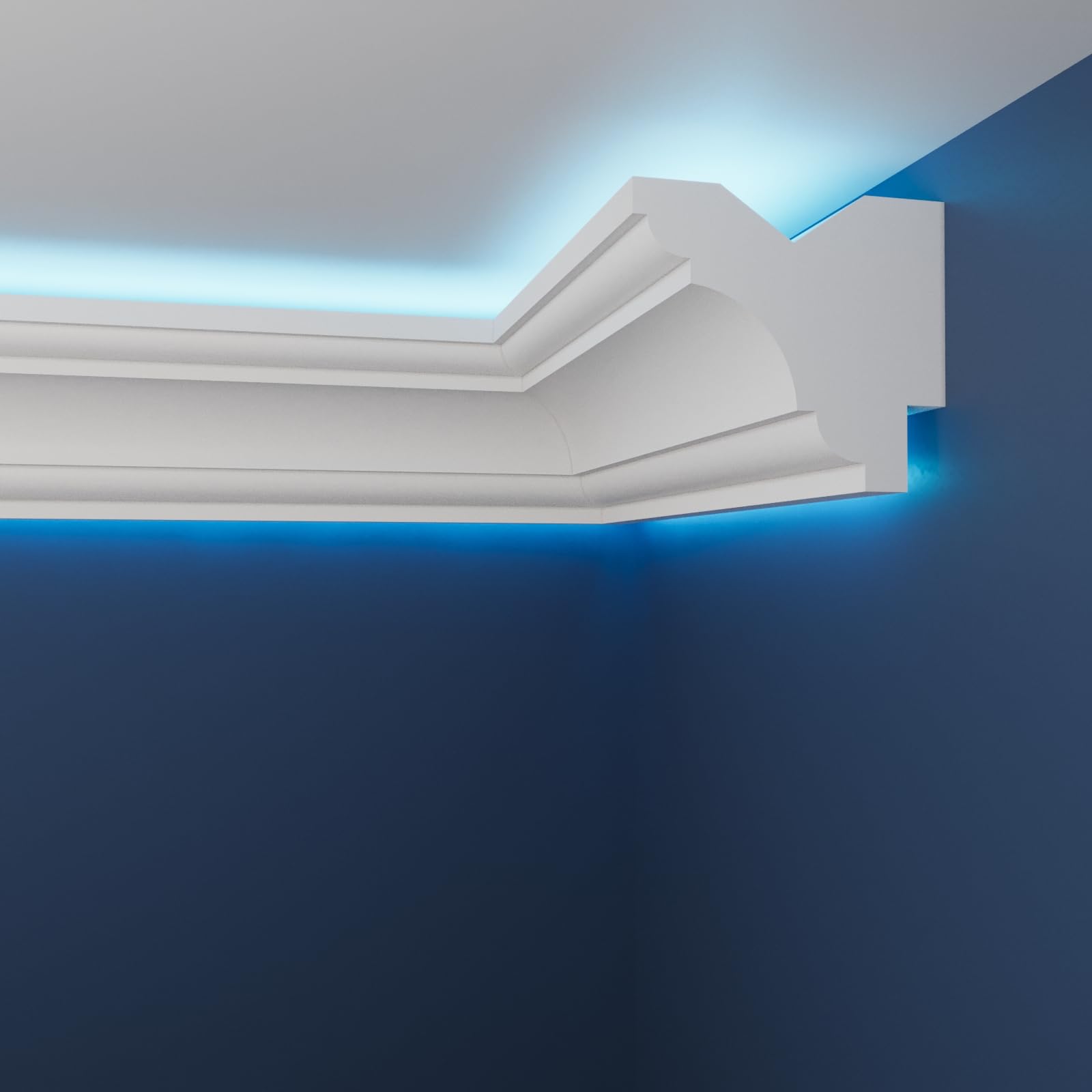 WOLDECOR LED Coving for Ceilings – Premium Extruded Polystyrene Cornice Moulding Trim, Lightweight and Paintable XPS Decorative LED Cornice Coving, LED Compatible (WLL12, 10 Meters)