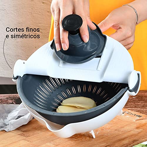 Cortador Fatiador Legumes Escorredor Multi Lâminas 9 Em 1