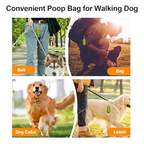 Image of Dog Poop Bags With Dispenser, Strong and Leak-proof Waste Bags for Pets, Floral Scented, 270 Count (18 Packs of 15), 13 Inch x 9 Inch (Orange)