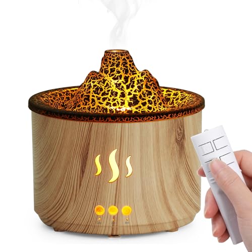 Simpeak Humidificador Ultrasónico 400ml, Humificador de Aromas con Temporizador y Control Remoto, Difusor Aceites Esenciales para El Hogar Oficina Dormitorio Yoga SPA, Marrón Claro