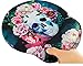 Vintage Sugar Skull Ergonomic Design Girly Cute Mouse Pad with Wrist Rest Hand Support. Round Large Mousing Area. Matching Microfiber Cleaning Cloth for Glasses & Screens. Great for Gaming & Work