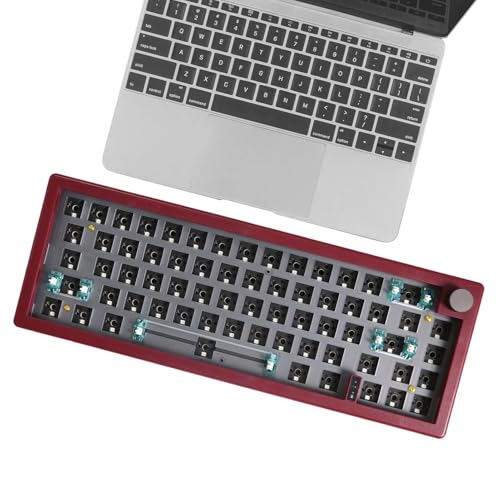 Tastiera meccanica RGB - cablata compatta retroilluminata RGB con 67 tasti portatile da gioco con manopola multimediale perfetta per uso in ufficio e