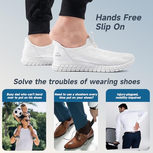 Slip in Mens Hands Free Slip On Sneakers Non Slip Breathable Walking Shoes Athletic Gym Workout Casual Shoes Fashion Loafers2