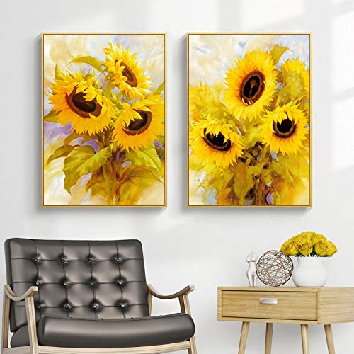 Fleur art affiche tournesol toile impression moderne deco murale salon