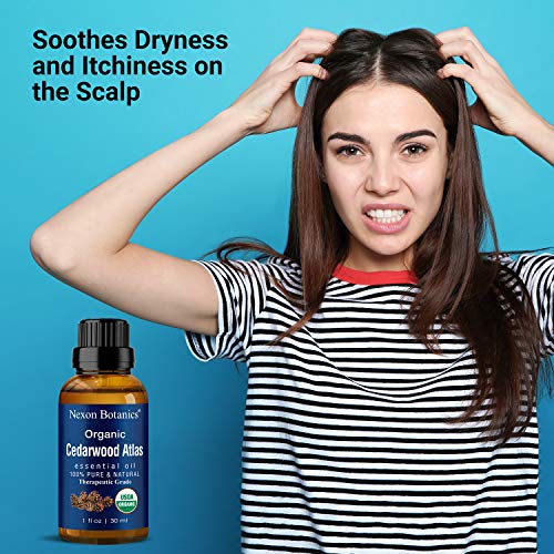 Organic Cedarwood Oil 30 Ml - Pure Cedarwood Essential Oil Organic For Diffuser, Aromatherapy - Cedar Essential Oil - Cedar Wood Essentials Oil- Aceite De Cedro Puro - Hair Growth - Nexon Botanics #TOP5