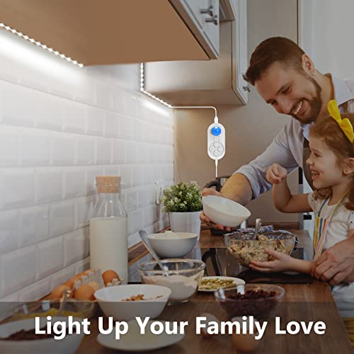 Goomeeya Motion Sensor Under Cabinet Lights Plug-In Led Strip Lights Indoor Cold White 6000K Super Bright 2000Lm With 12V Adapter, Dimmer And Timer For Kitchen Cabinet, Shelf, Wardrobe, Stairway… #TOP25