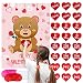 ELECLAND Pin the Heart on the Bear Jeu de Saint-Valentin pour enfants, autocollants en forme de cœur, fournitures de fête d'anniversaire, décorations de fête en forme d'ours en peluche