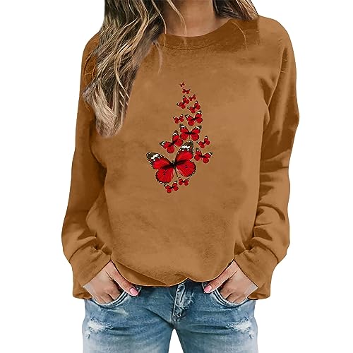 PNXMZ Lässiges, modisches Sweatshirt-Oberteil für Damen mit...