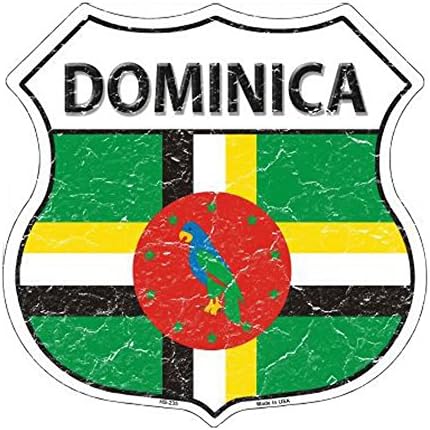 SMART BLONDE Dominica Flag Highway Shield Metal Sign HS-235 image 2