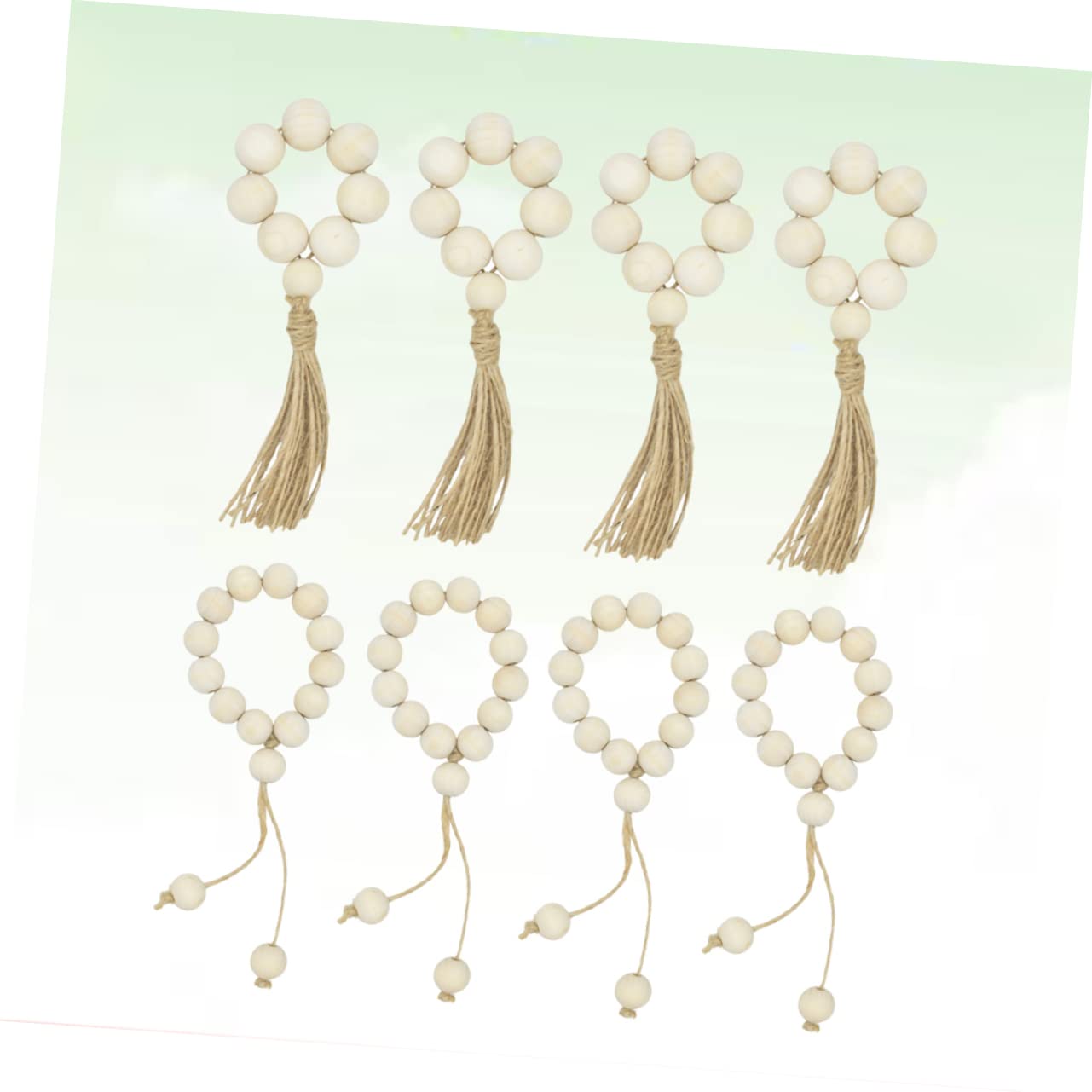 Cabilock 3 Sätze 3 Sets Serviettenringe Holztisch Serviettenhalter Bauernhaus Serviettenhalter Hochzeitsservietten Quasten Serviettenhalter Tischdekoration Rustikale 8 Stück * 3