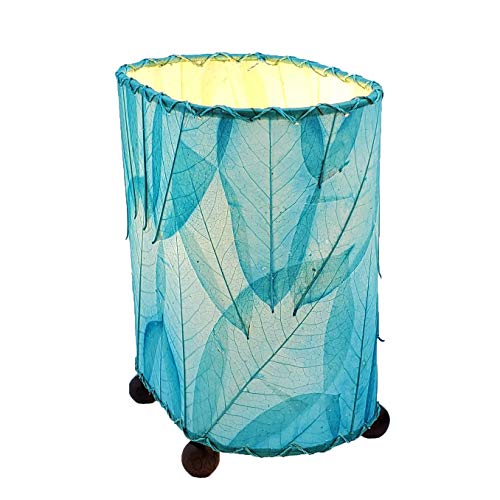 Eangee Home Design Mini Guyabano Table Lamp Sea Blue Shade Made Of Real Guyabano Leaves 9 Inches Length X 5 Inches Width X 9 Inches Height (531 Sb) #TOP1