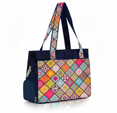 Image of Printed Handbag for Women | Office Bag | Stylish Bag for Office Use | Nylon Large Shoulder Bag 20 Liter | Stylish Tote for Office Use | Purse for Women | Vegan Handbag | Daily & Travel Use