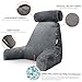 mittaGonG Extra Large Reading Pillow for Sitting in Bed Adult with Detachable Neck Support Cushion & Backrest Pillow for Bed with Arms and Side Pocket Shredded Foam Back Pillow with Washable Cover