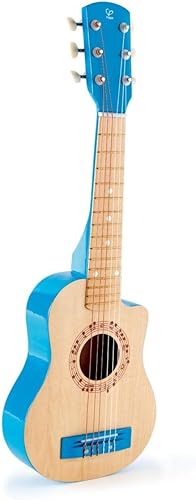 Hape Guitarra musical Flame First para niños, azul, L 25.7, W 2.4, H 8.4 pulgadas
