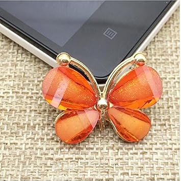 Zidetang 50Pcs Butterfly Alloy Rhinestone Buttons/Buckle Embellishment button DIY accessories Orange