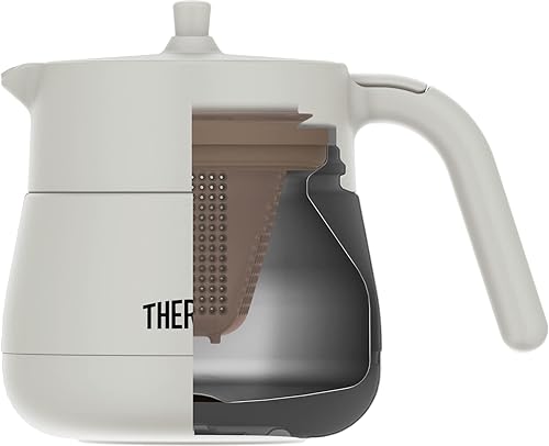Miniatura 2 de Thermos TTE-450 LGY Vacuum Insulated Teapot with Strainer, 15.2 fl oz (450 ml), Light Gray