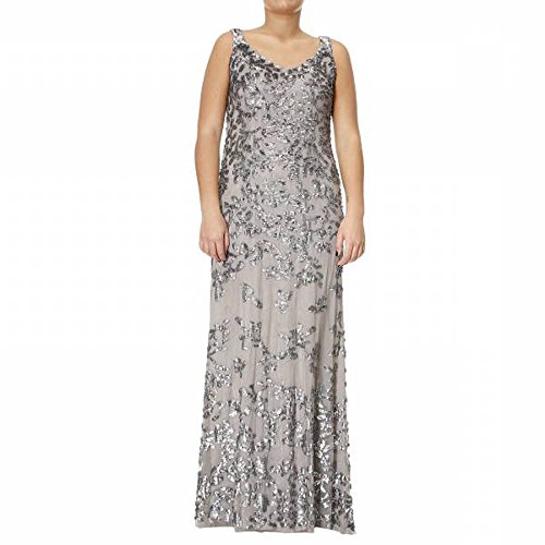 Marina Rinaldi Women's Disgelo Sequin Detail Gown, Grey, 12W / 21 #TOP4