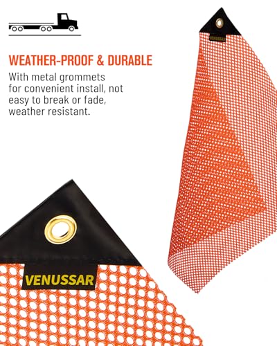 Drapeaux orange de 45 cm pour le transport de charges longues sur remorque