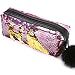 Glitter Cosmetic Bag Mermaid Spiral Reversible Sequins Portable Double Color Students Pencil Case for Girls Women Handbag Purse Make Up Pouch with Pompon Zip Closure(Gold+Pink)